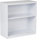 OSP Home Furnishings Metal Bookcase with 1 Adjustable Shelf, White Finish