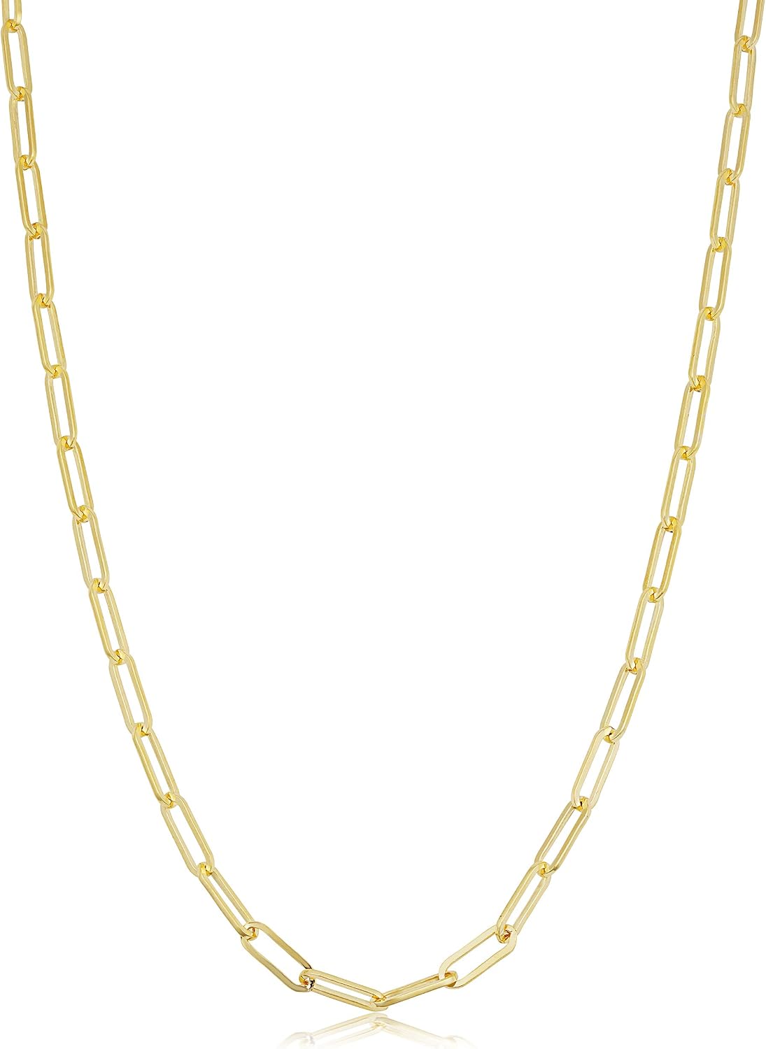 Kooljewelry Womens Minimalist Chain - 14k Gold Filled Paperclip Necklace, Link Jewelry