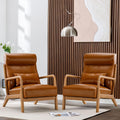 ANJ Mid Century Modern High Back Accent Chairs Set of 2, Single Lounge Armchair with Solid Wood Frame, Comfy Reading Chair for Living Room, Easy Assembly