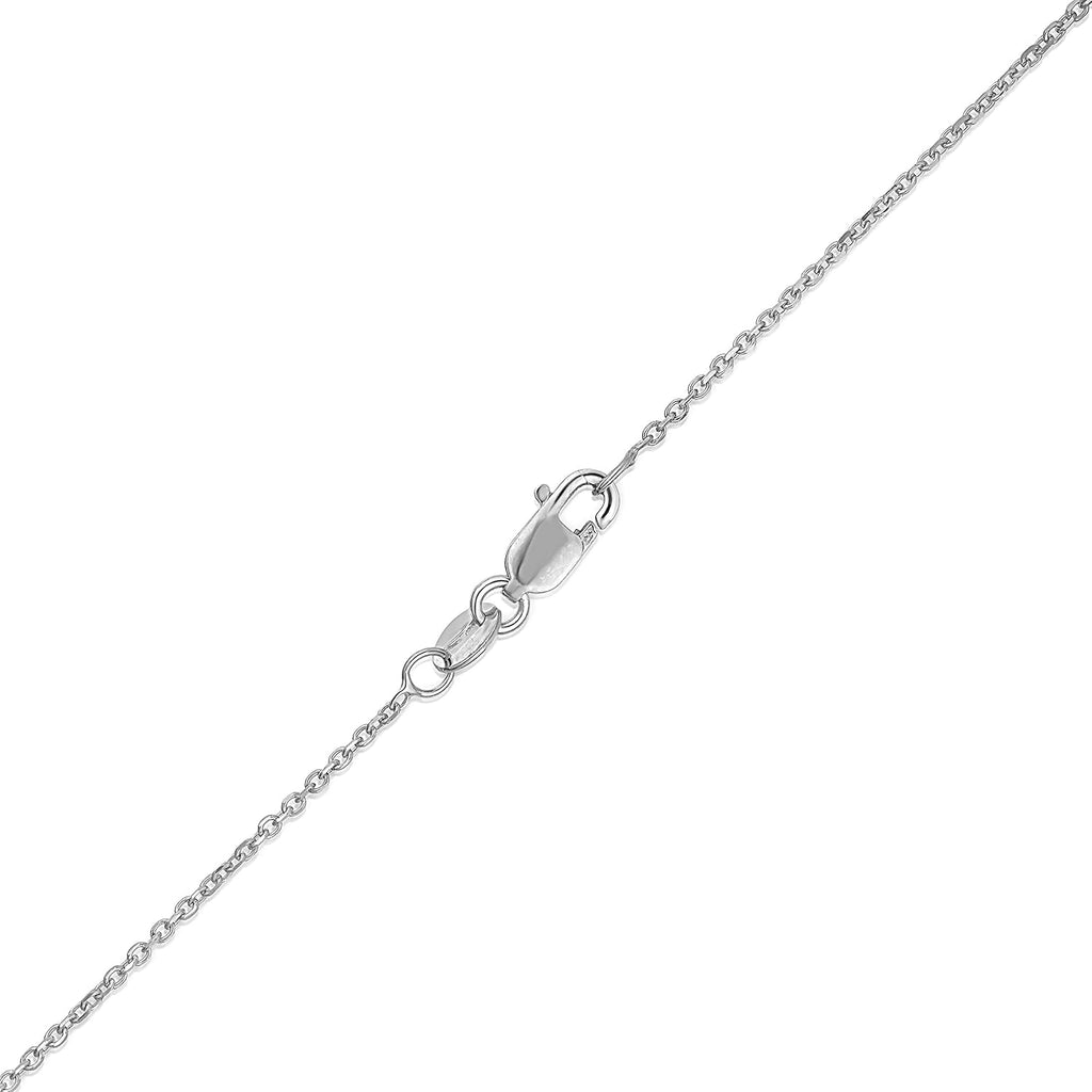 Floreo 14k Yellow Gold or White Gold or Rose Gold 0.9mm Solid Diamond Cut Cable Chain Necklace