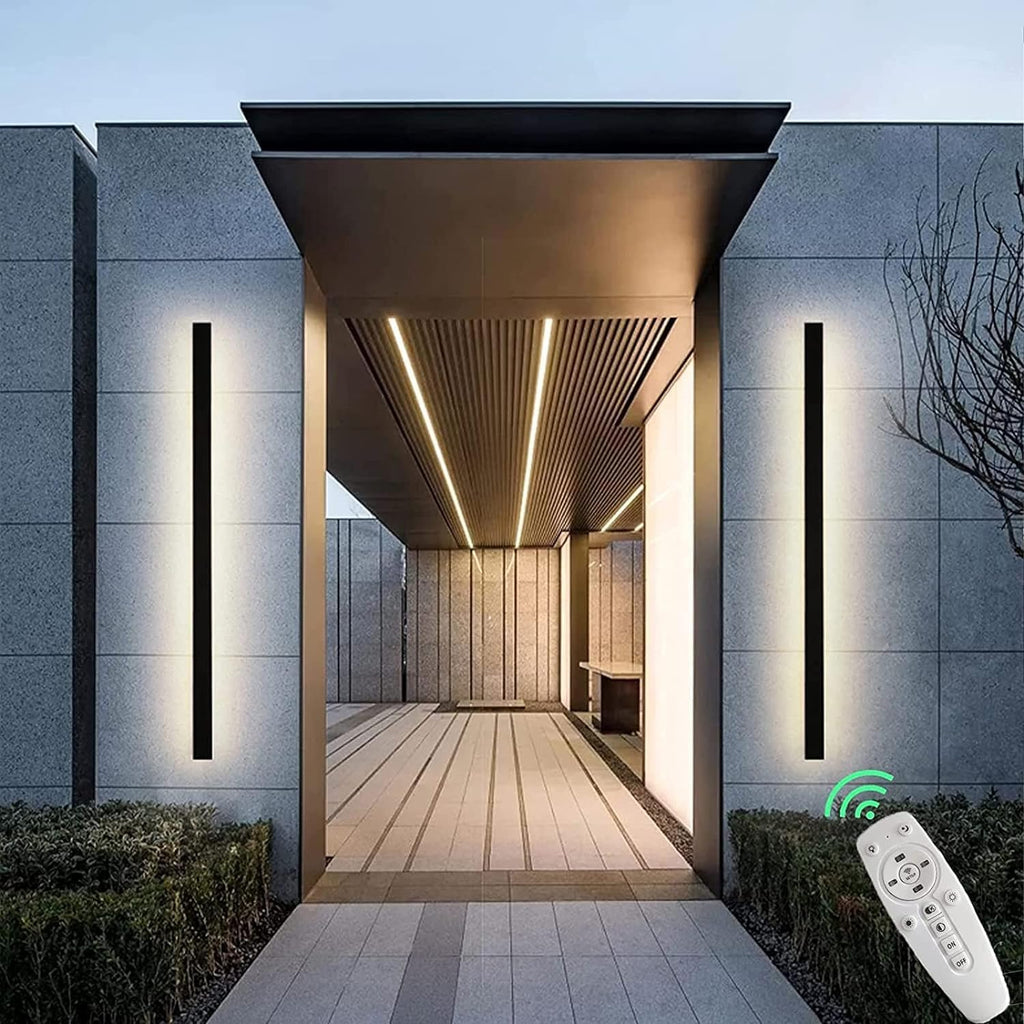 Wall Sconce, Wall Light LED ble Wall Lights Exterior with Remote Control Up Down Wall Lamp Indoor Outside Porch Garden Light IP65 Waterproof Wall Sconces Long Strip Spotlight