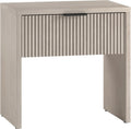 Henn&Hart 24' Fluted Modern Wooden Nightstand, Ribbed Side Table with Storage Drawer and Open Storage Space for Bedroom, Living Room, or Home Office, Beech White