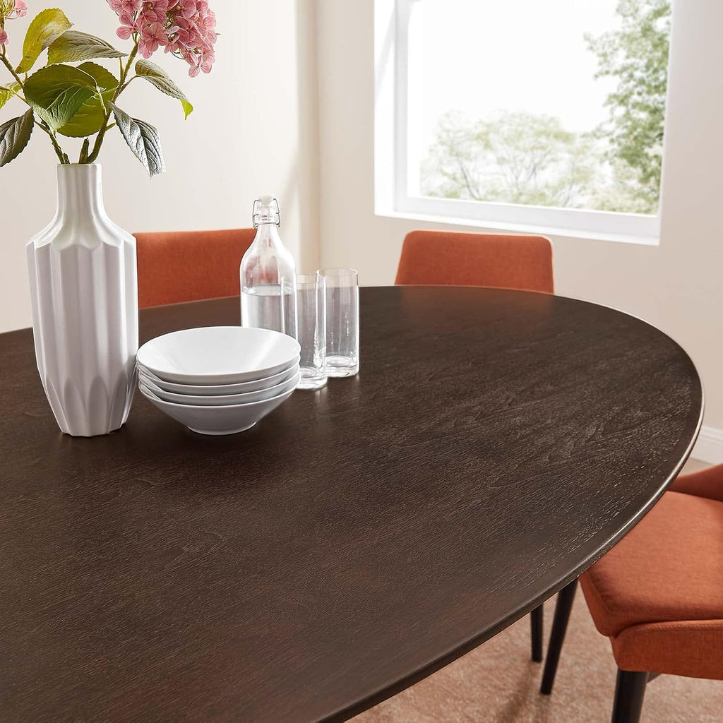 Modway Lippa Dining Table, 78', Black Cherry Walnut