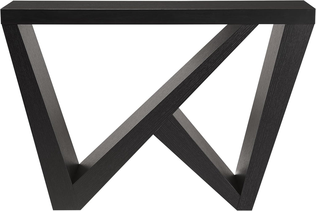 Homes: Inside + Out Naomi Modern Decorative Accent Console Table with W-Shaped Legs, Wood Entryway Furniture for Living Room, Hallway, Entrance, Small Spaces, Black