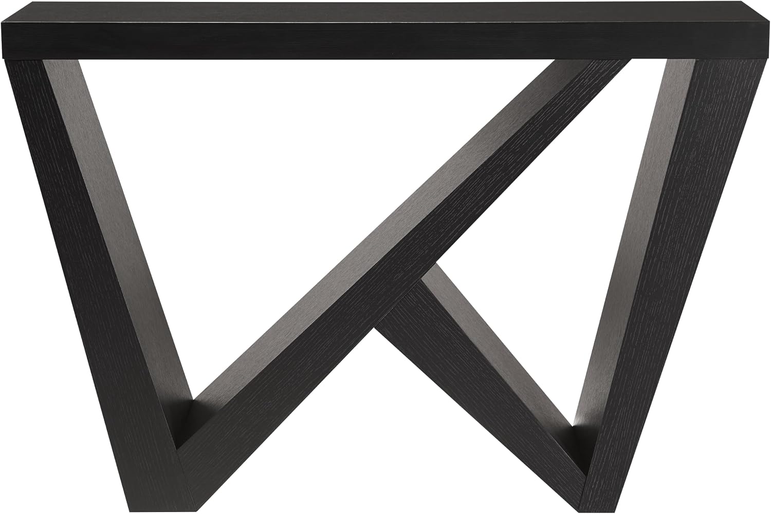 Homes: Inside + Out Naomi Modern Decorative Accent Console Table with W-Shaped Legs, Wood Entryway Furniture for Living Room, Hallway, Entrance, Small Spaces, Black