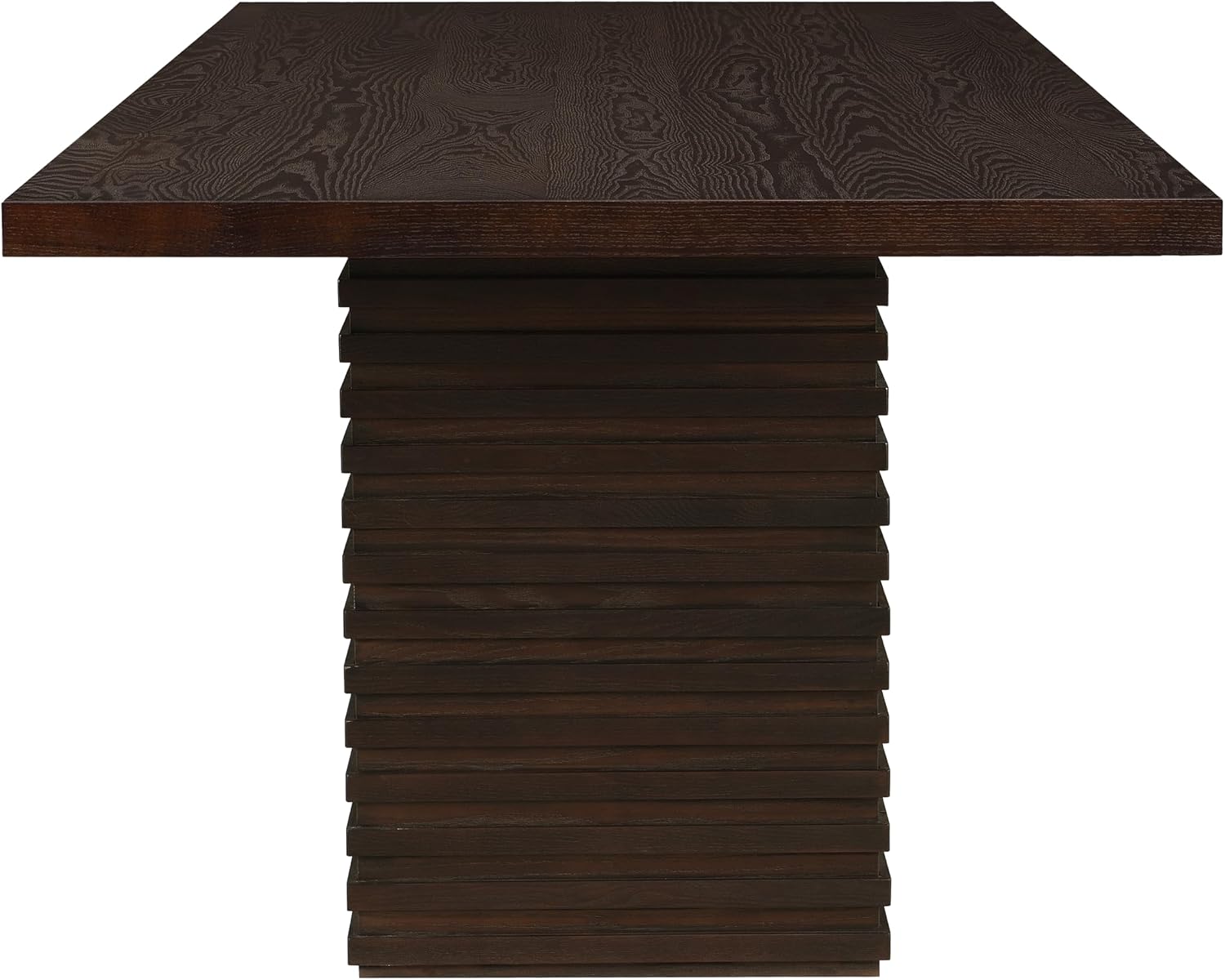 Christopher Knight Home Kaiya Modern Minimalist Wood Dining Table for 6-10 People, Rectangular Dining Room Table, Pedestal Kitchen Table, Ideal for Restaurant/Family Gatherings, Dark Brown