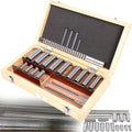 22-Piece Keyway Broach Set, Metric Size, Keyway Broach Kit, Keyway Broach Cutter, Shim Set, Industrial Metalworking Tool with 4 Broaches, 13 Bushings