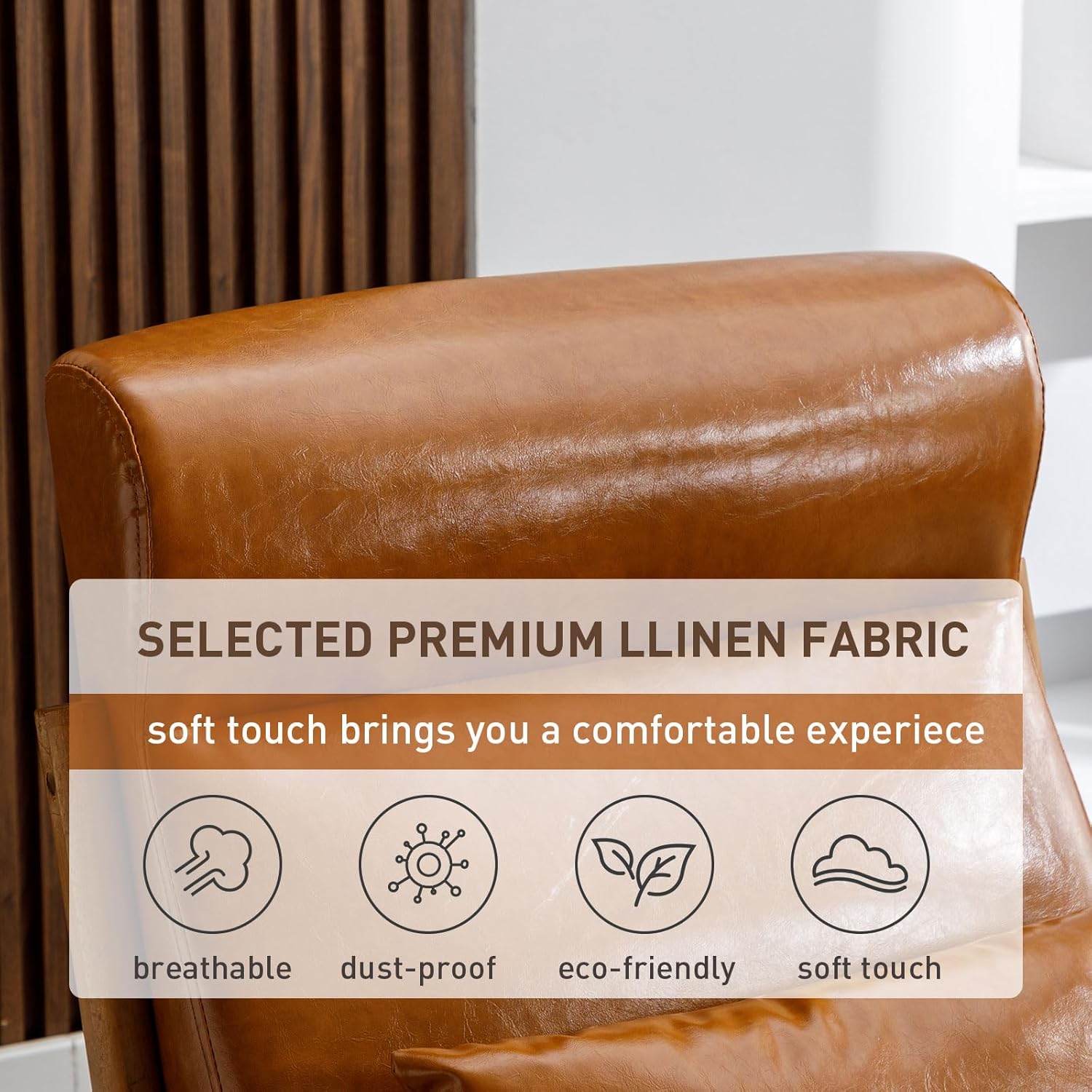 ANJ Mid Century Modern Accent Chair with High Back, Single Lounge Armchair with Solid Wood Frame, Comfy Reading Chair for Living Room, Easy Assembly