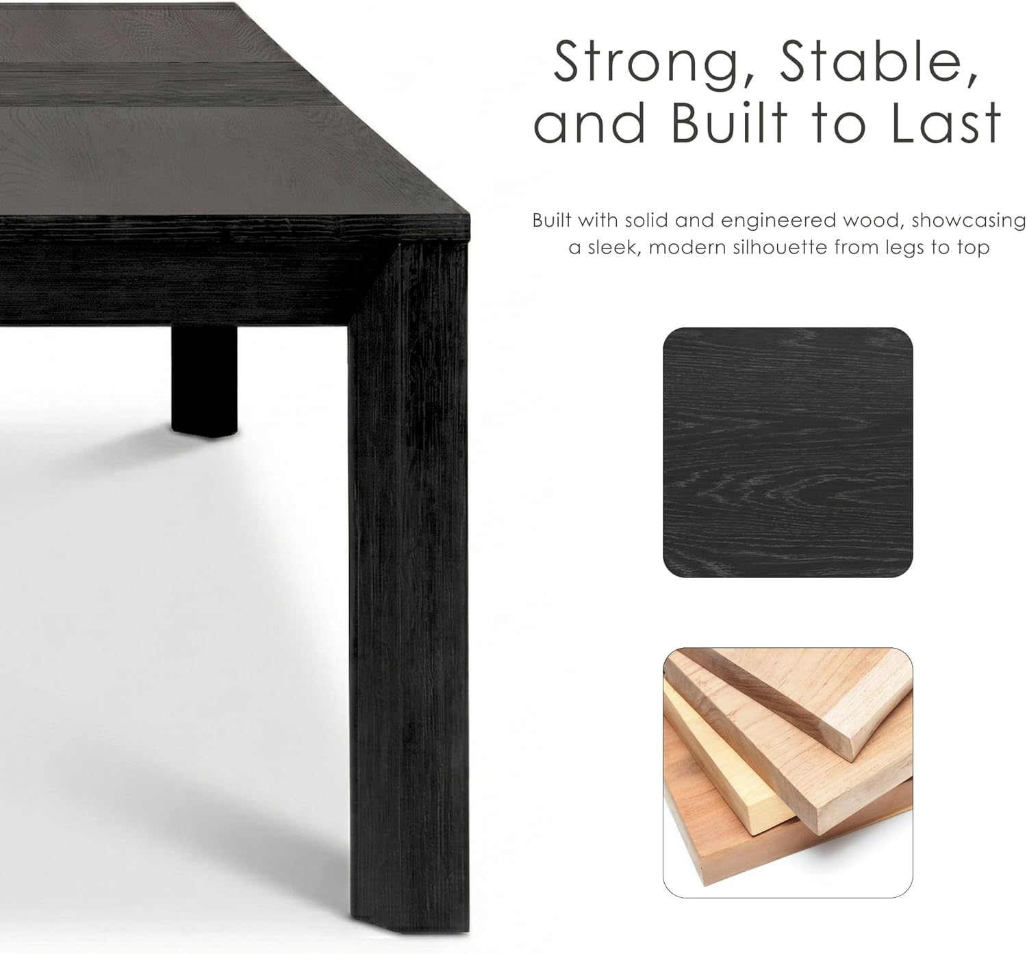 Furniture of America Dannen Modern Solid Wood 118-inch Extendable Dining Table with Leaf, Seats up to 10, Easy Assembly for Home, Kitchen, Living Room, Weathered Black
