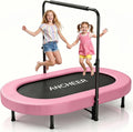 ANCHEER Trampoline for Kids, Toddler Trampoline Indoor Sports and Outdoor Games 56' Kids Rebounder 220LBS Capacity with Adjustable Safety Handrail Foldable Jumper for Boys and Girls