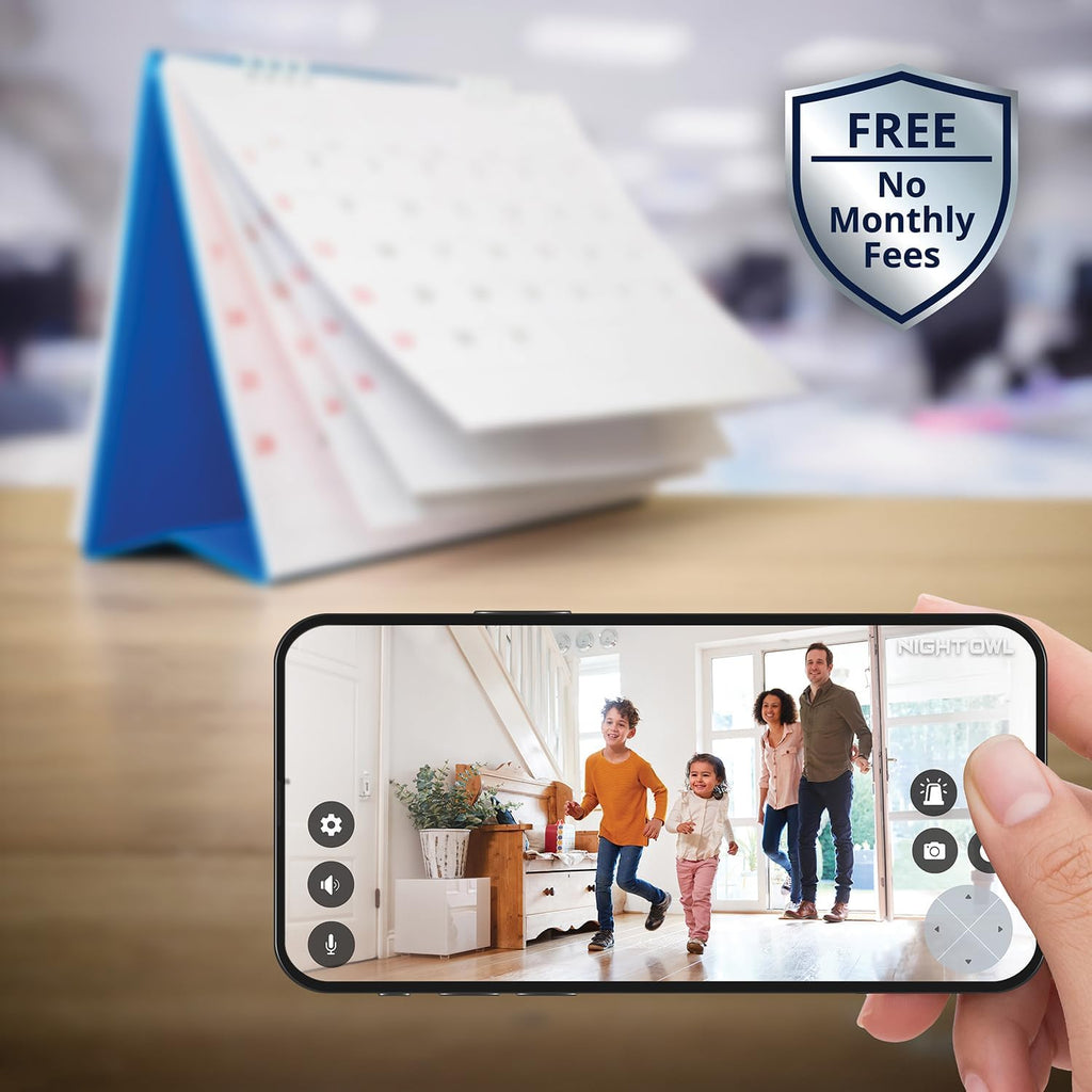 Night Owl 8 Channel Wi-Fi Video Home Security Hub with (3) Plug-in Wi-Fi 4K HD Indoor/Outdoor Spotlight Cameras with 2-Way Audio and 64GB microSD Card (Expandable up to 8 Cameras)