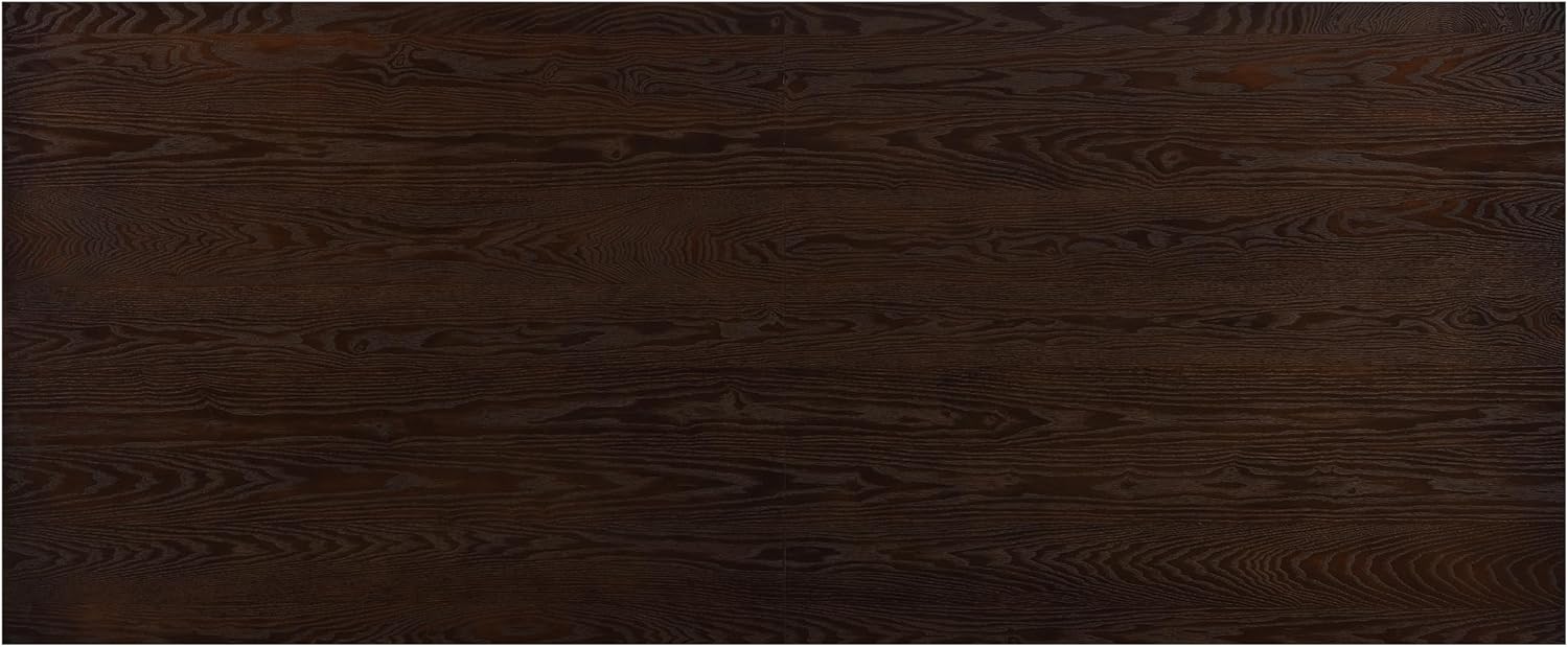 Christopher Knight Home Kaiya Modern Minimalist Wood Dining Table for 6-10 People, Rectangular Dining Room Table, Pedestal Kitchen Table, Ideal for Restaurant/Family Gatherings, Dark Brown