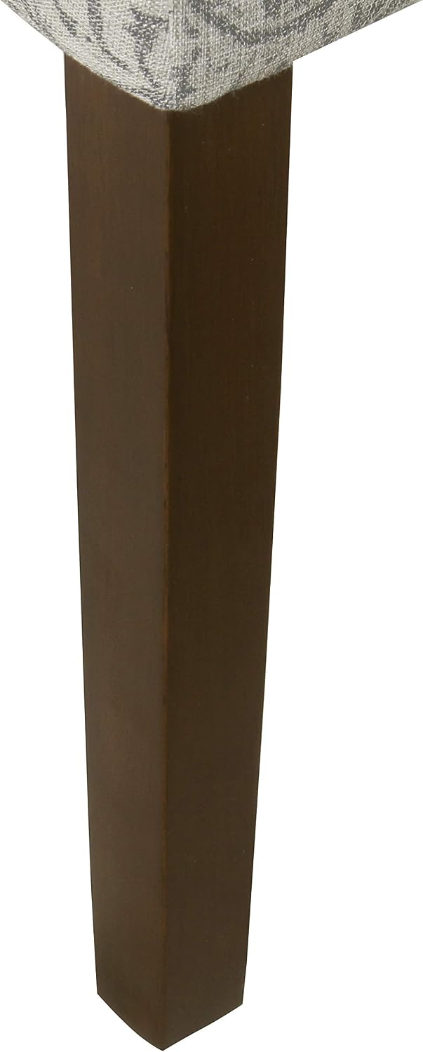 HomePop Parsons Classic Upholstered Accent Dining Chair, Set of 2, Gray and Cream