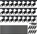 H Type LED Track Lighting Heads Kit, 24 Heads 3000K Warm White with 26.2FT Track Rail, 20W 2400lm High Brightness, Angle Adjustable Track Light