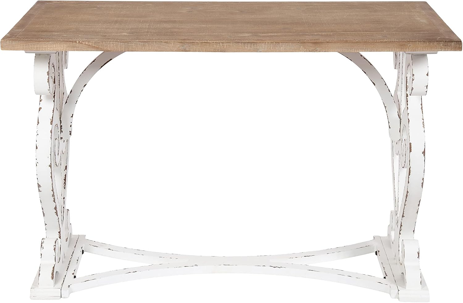 Kate & Laurel Wyldwood Farmhouse Wood Desk, 46x24x30, Brown/White