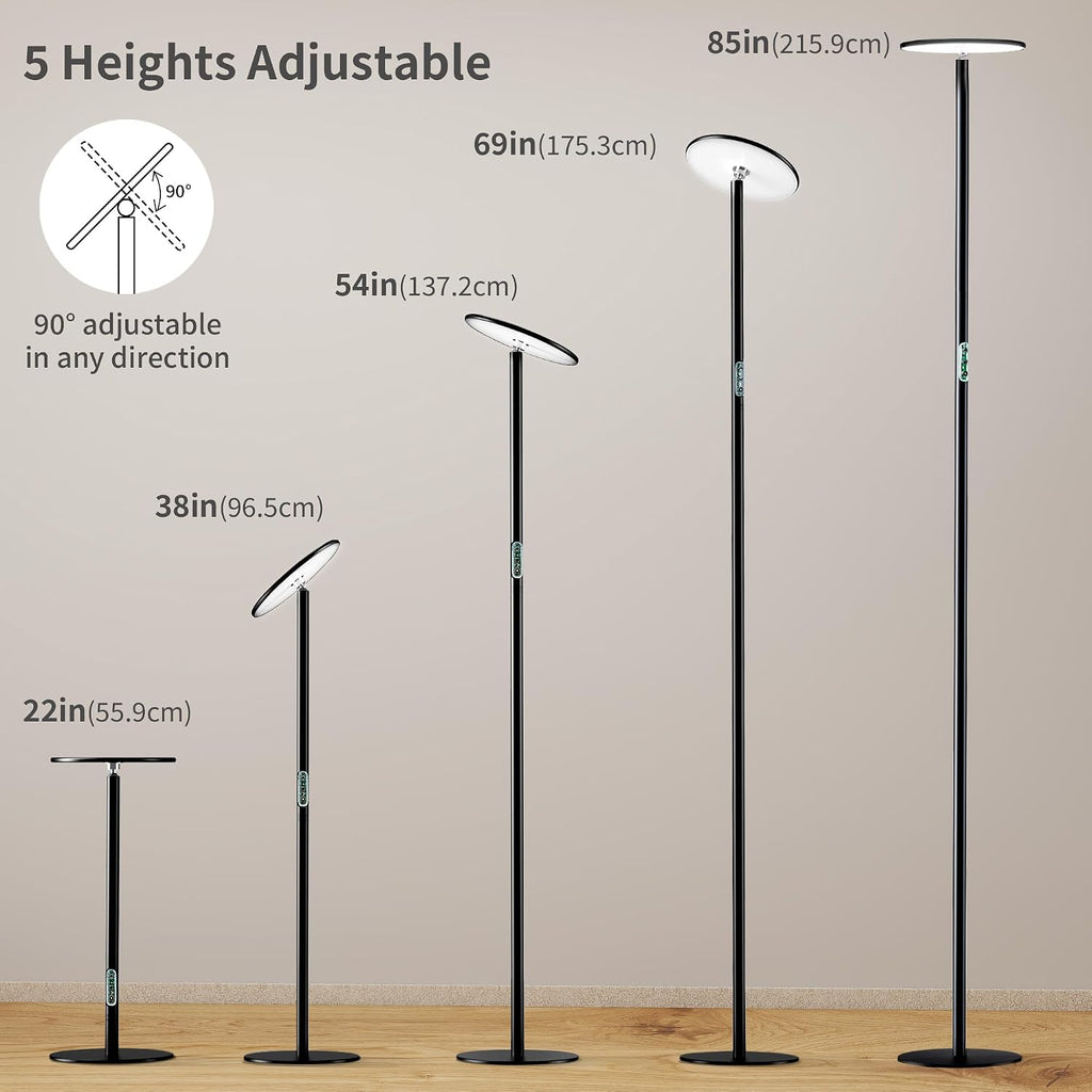 chiphy Grow Lights, 85' Full Spectrum Plant Light for Indoor Plants, 40W Grow Lamp, 10 Dimmable Brightness, Height Adjustable, Ideal for Large Tall Plants