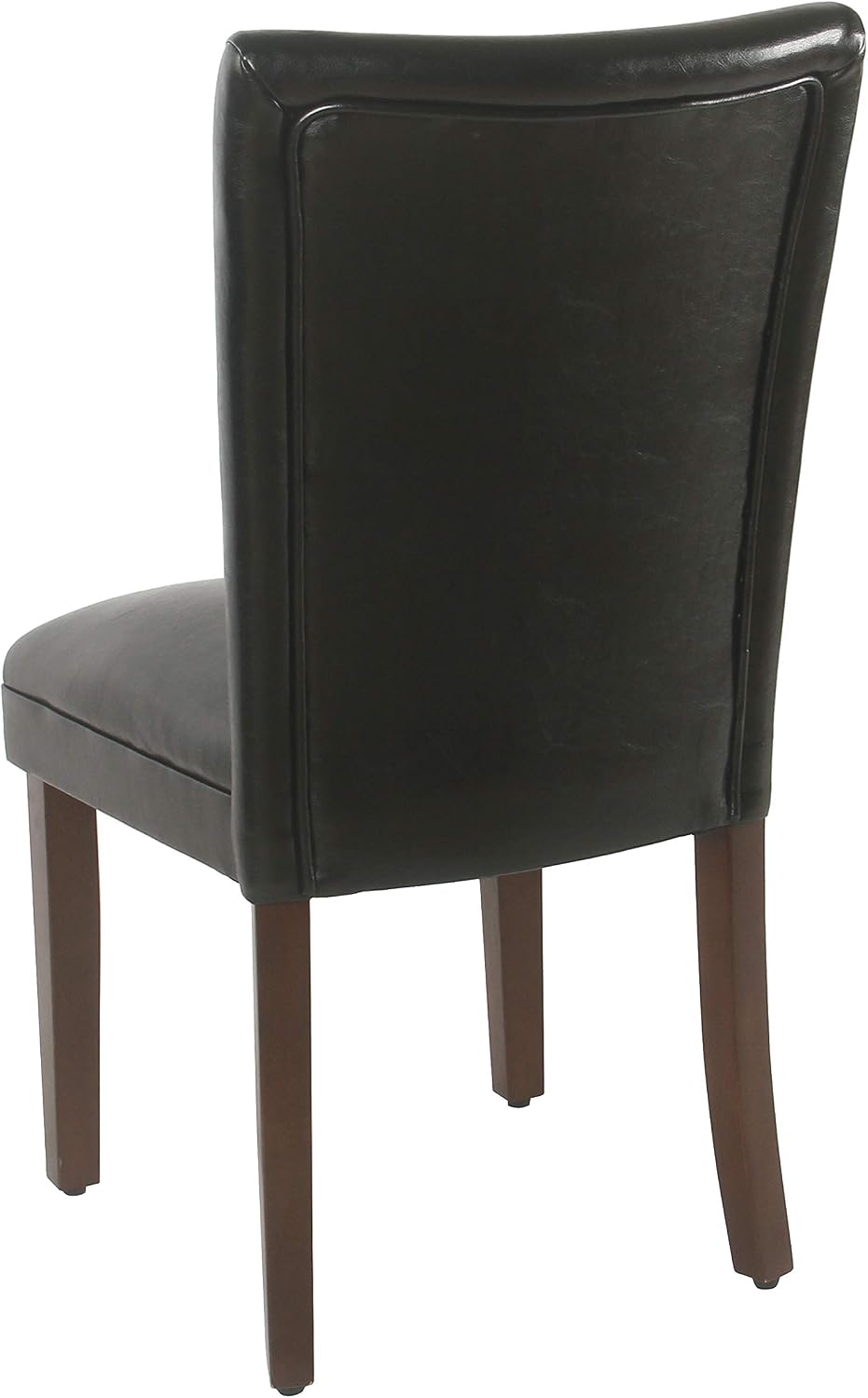 HomePop Parsons Upholstered Accent Dining Chair, Set of 2, Black Faux Leather