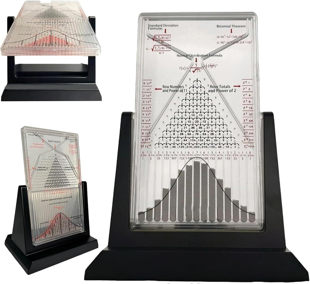 12' Galton Board Premium Gift Set - Large Bell Curve Probability Model with 17500 Steel Beads, Unique Science Gift for Men/Women, Stem Teacher & Student Present, Elegant Desk Decor 600g