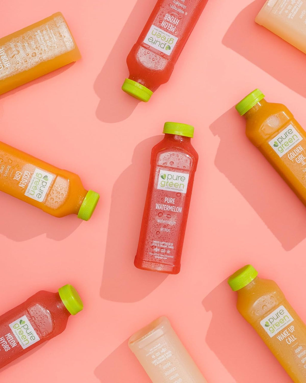 Pure Green Cold Pressed Apple Ginger Cayenne Juice – 12 Bottles 16oz | Morning Energy & Metabolic Support | Non-GMO, Gluten Free, No Artificial Colors or Flavors