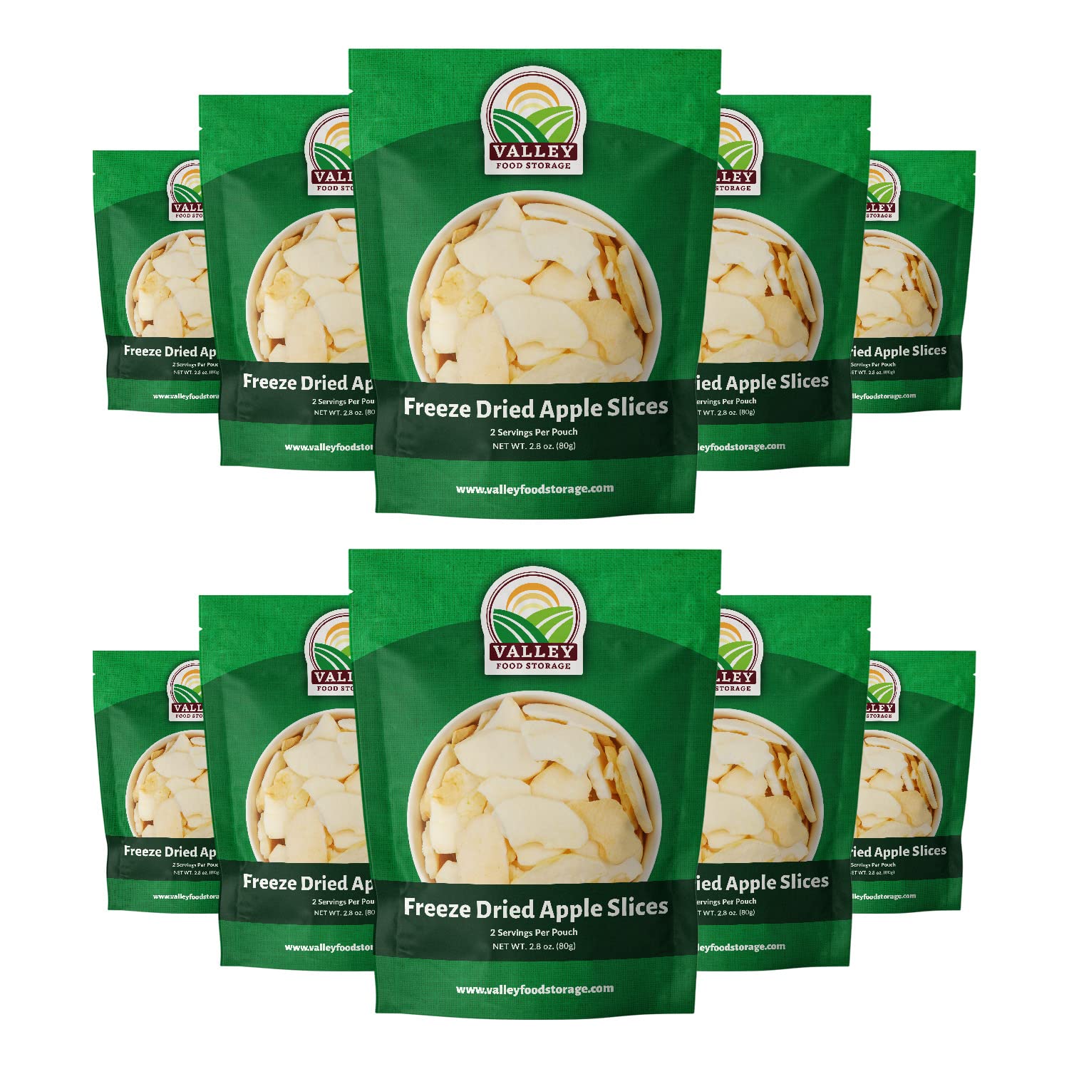 Freeze Dried Apple Slices 10-Bag Bucket, 28 Oz | Premium Emergency Food Supply 25 Year Shelf Life | Prepper Supplies, Survival Food, Off Grid Living Supplies | Valley Food Storage Packaged in USA