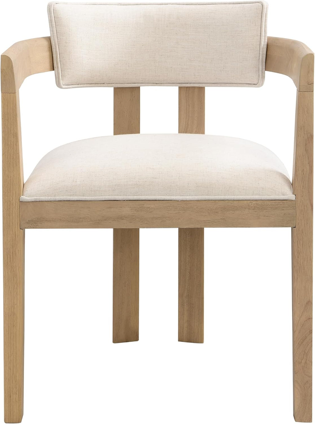 Christopher Knight Home Enat 7-Piece Wooden Dining Table Set for 6, Modern Kitchen Table and Chair Set for 6, Contemporary Dining Room Furniture Set with 6 Upholstered Armchairs, Natural Ash+Beige