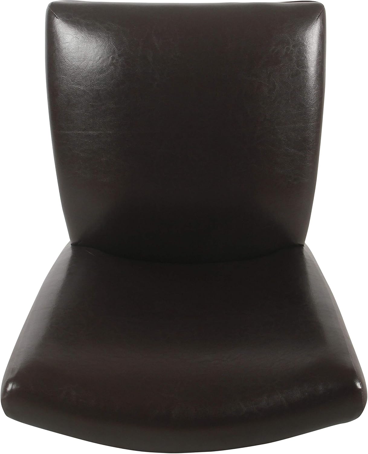 HomePop Parsons Upholstered Accent Dining Chair, Set of 2, Dark Brown Faux Leather