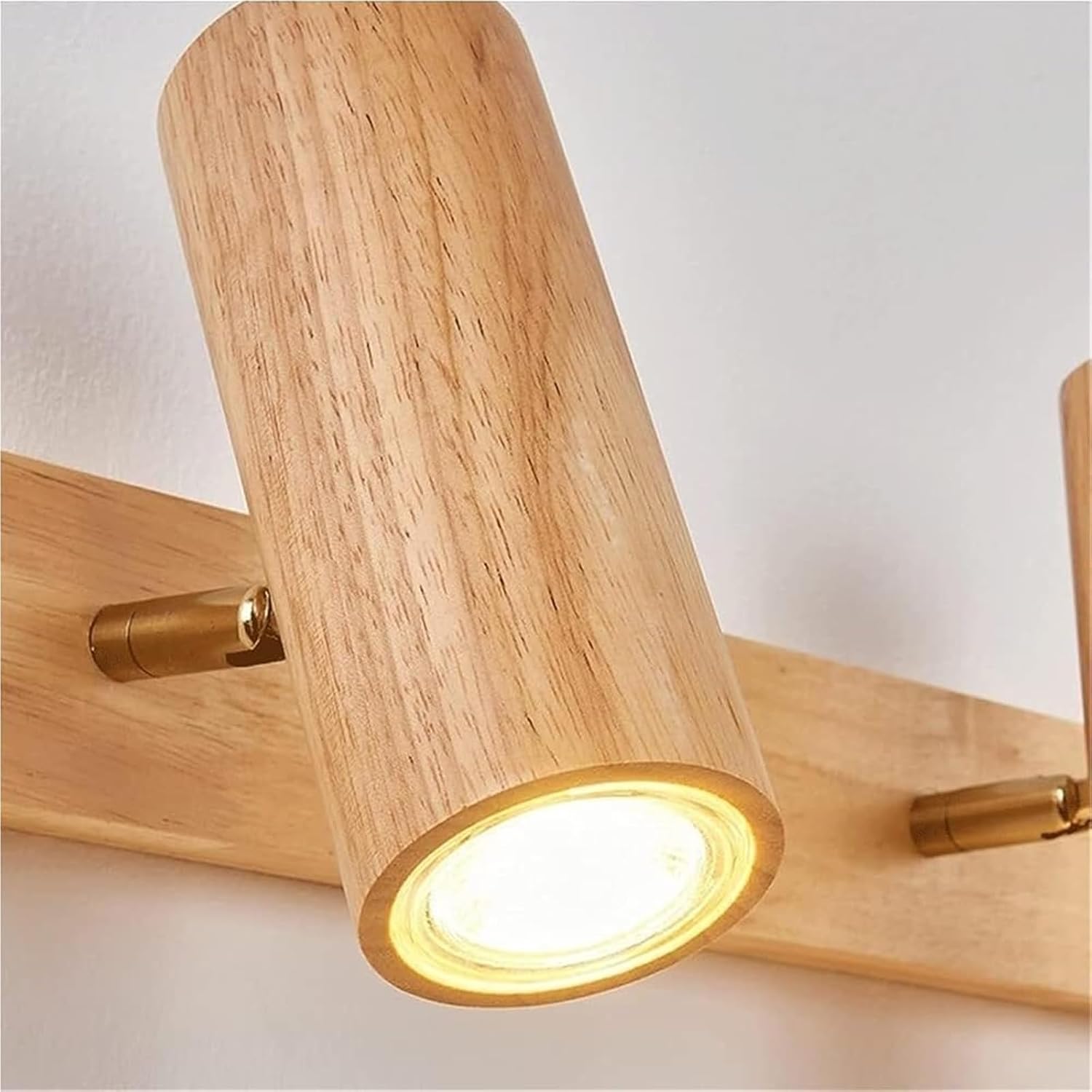 Rotatable Wooden Lamp Ceiling Spotlight, Indoor Wall Lights LED 3000K Warm White, Wall Lamps & Sconces for Bedroom, Farmhouse Lighting and Adjustable Home Spotlight Fixtures