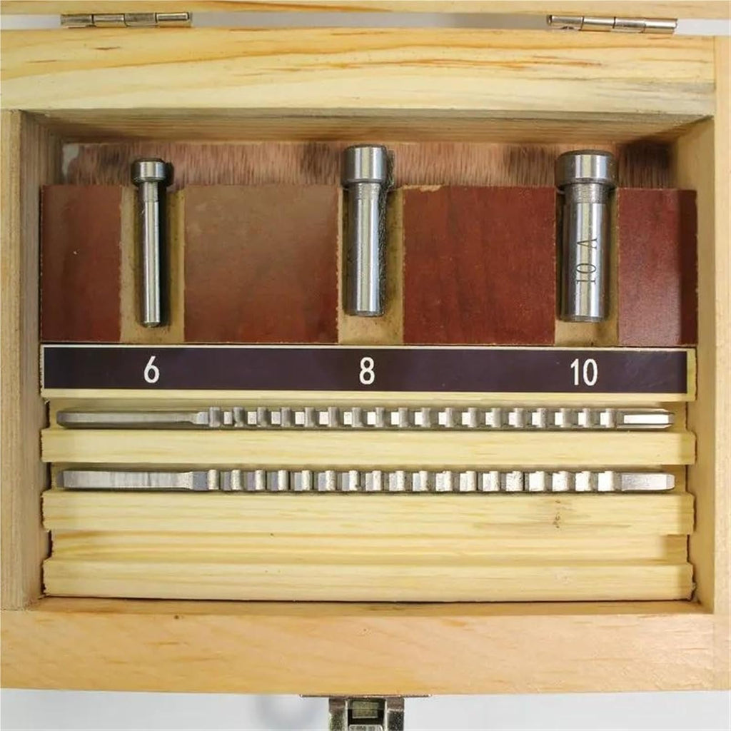 HSS Keyway Broach Set 6pcs 2mm 3mm Broaches 6/8/10 Collared Bushings with Shims CNC Cutting Tools Industrial Tools
