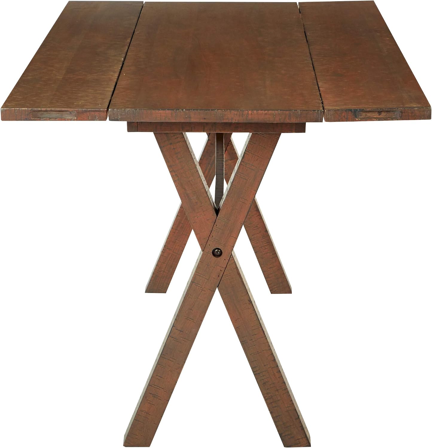 OSP Home Furnishings McKayla Flip-Top Expanding Desk to Dining Table, Distressed Brown Finish
