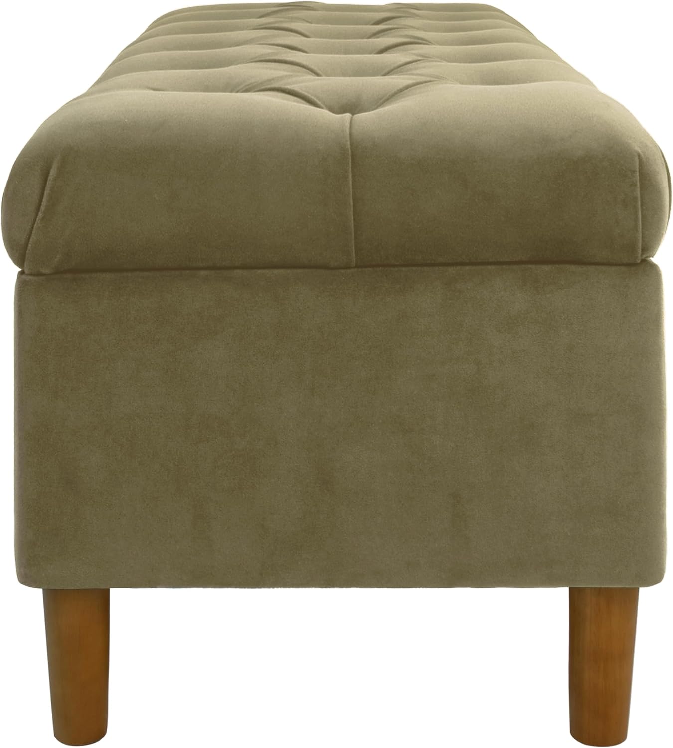 HomePop 40' Ainsley Button Tufted Storage Bench - Light Sage Green Velvet