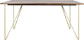 Safavieh Couture Home Captain Modern Walnut and Brass Hairpin Leg Dining Table