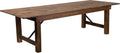 Flash Furniture Hercules Series 9' x 40' Rustic Solid Pine Folding Dining Table, Rectangular Antique Farmhouse Dining and Event Extension Table