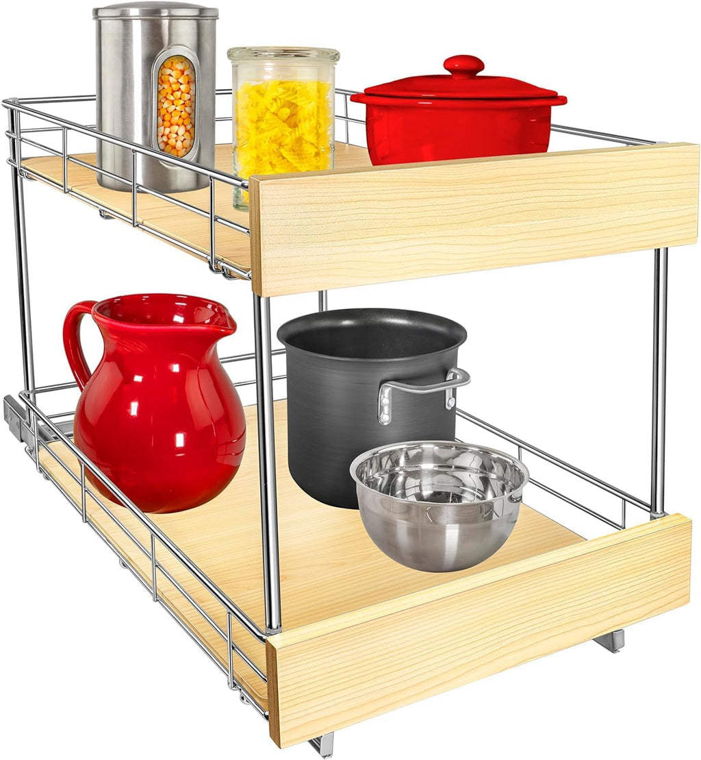 LYNK PROFESSIONAL® SELECT™ Pull Out Cabinet Organizer - 14' x 21' - Slide Out Cabinet Organizer for Kitchens - Sliding Shelves - Pull Out Drawer, Pots and Pans Storage - Lifetime Ltd Warranty - 2 Tier