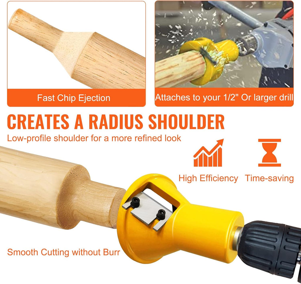 VEVOR Tenon Cutter, 1'/25.4mm & 1.5'/38mm & 2'/50.8mm, with Dual Straight Blades & Button Screws Home Master Kit, Premium Aluminum & Steel Log Furniture Cutter, Commercial Starter's Tool for Home DIY