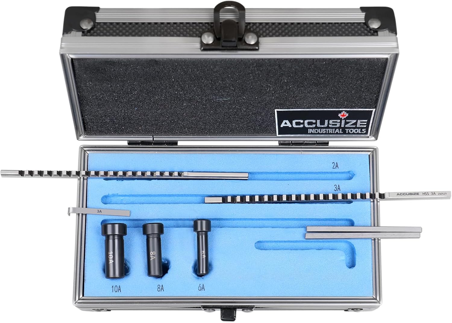 Accusize Industrial Tools No 60 Metric H.S.S. Keyway Broach Sets in Fitted Box, 5100-0060