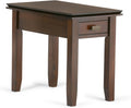 SIMPLIHOME Artisan Narrow Side Table - 14 inch Wide Solid Wood Rectangular End Table with Drawer in Russet Brown, Transitional Nightstand or Lamp Stand for Living Room or Bedroom with Tapered Legs