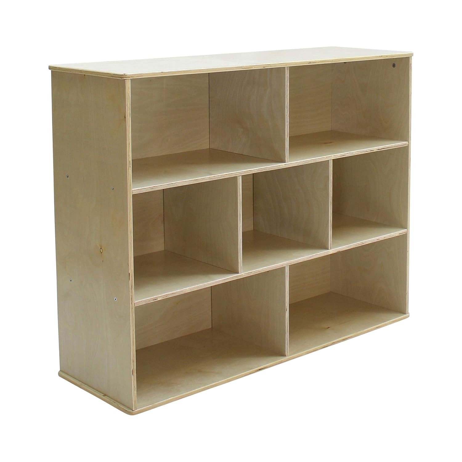 FDP Birch 7-Compartment Storage Cabinet 36 inch Height Organize Books, Toys, Games, Art Supplies, Durable, Sturdy Furniture for Home, Daycare, Preschool, Montessori Classroom - Natural, 13137-NT