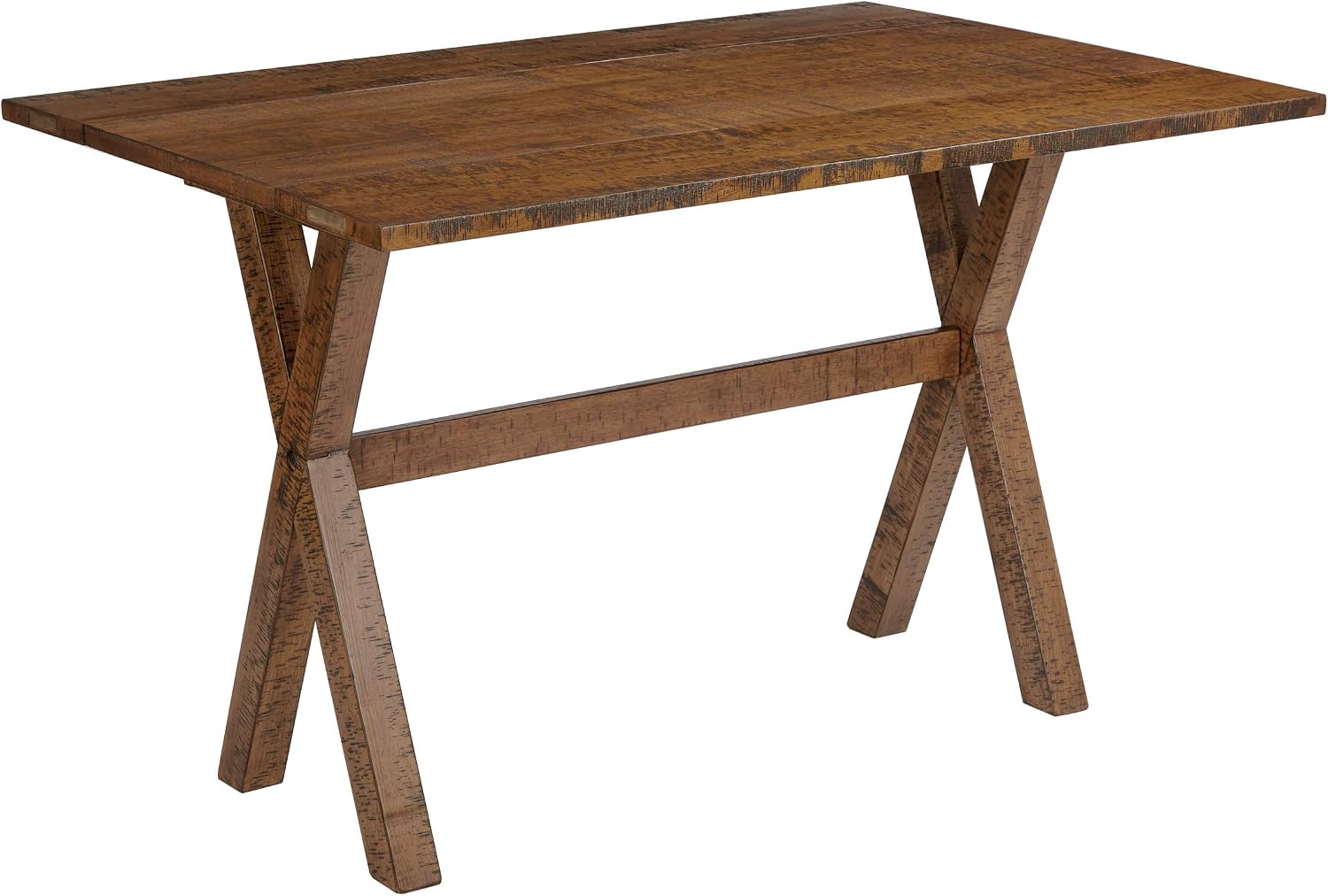 OSP Home Furnishings McKayla Flip-Top Expanding Desk to Dining Table, Distressed Brown Finish
