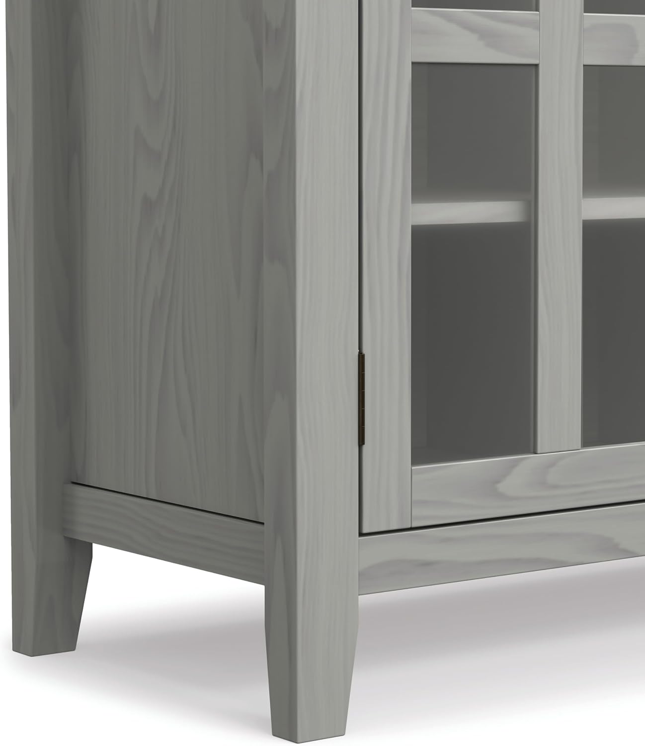 SIMPLIHOME Artisan TV Stand - 53 inch Wide Solid Wood Tall Media Console in Fog Grey, Contemporary Entertainment Center for Living Room for TVs up to 60 Inches with Drawers and Cable Management