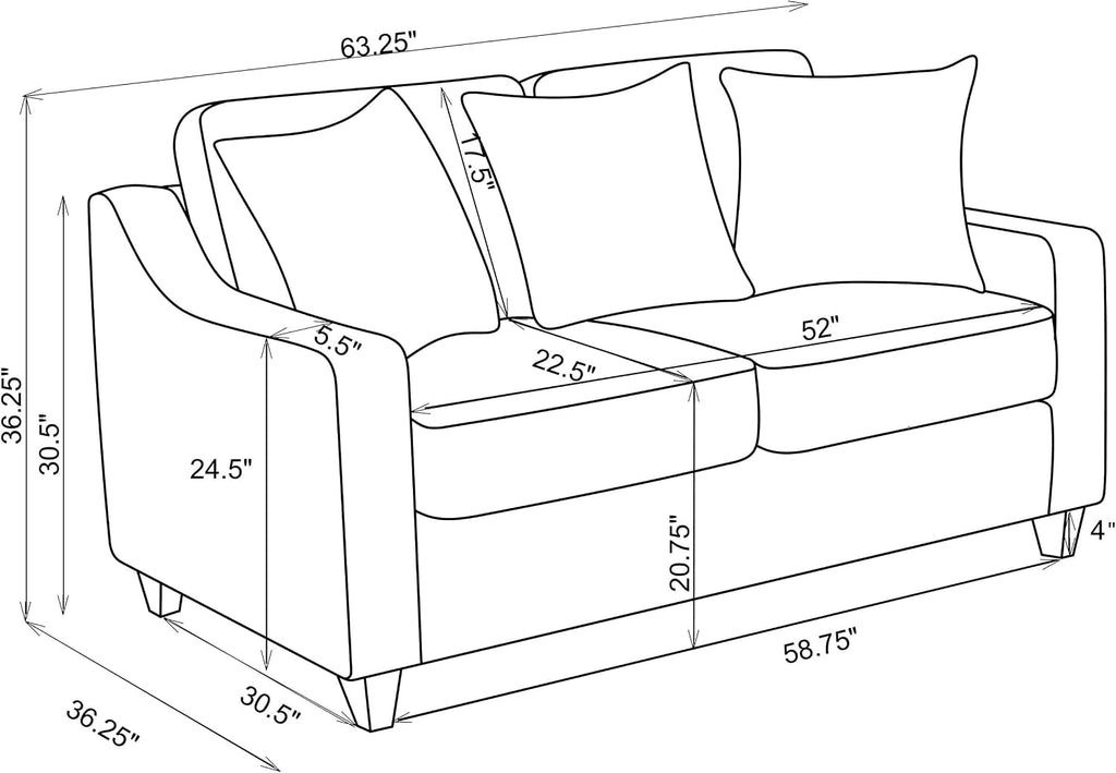 Coaster Home Furnishings - Christine - 2-Piece Woven Chenille Upholstered Sofa and Loveseat Set with Sloped Arms - Transitional - Living Room - Beige - 552061-S2