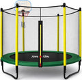 SereneLife 5FT Outdoor & Indoor Trampoline for Kids – Durable Mini Toddler Trampoline with Net Enclosure & Basketball Hoop - Supports 176 lbs, 60'x76'