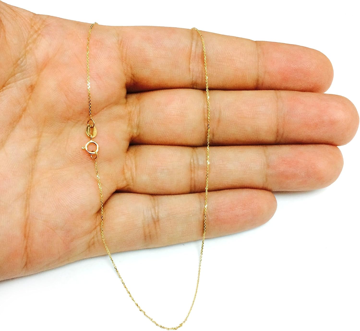 Jewelry Affairs 14k Yellow Gold Cable Link Chain Necklace, 0.6mm