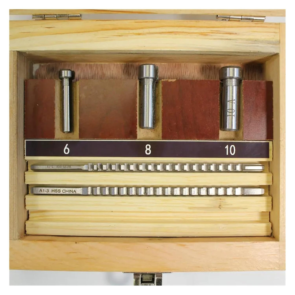 Keyway Broach Set Metric Sized 6pcs 2mm 3mm Broaches 6/8/10 Collared Bushings with Shims CNC Cutting Tools Heat Resistance