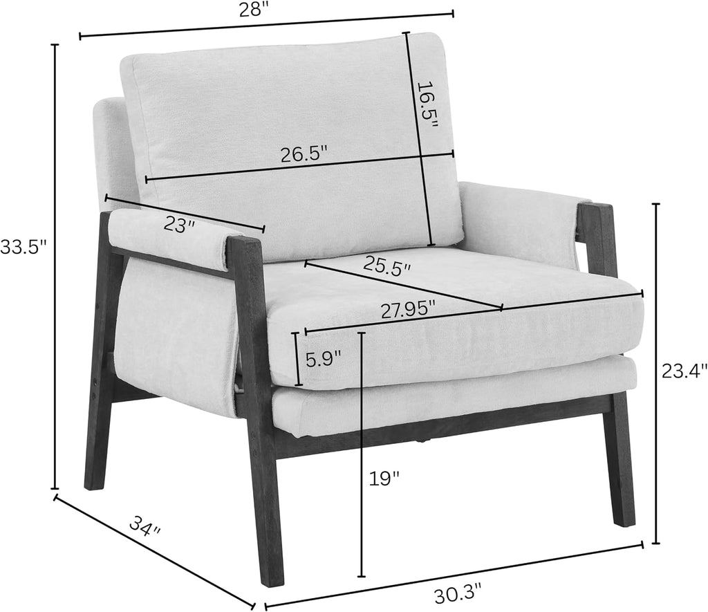Roundhill Furniture Kelly Mid-Century Modern Accent Armchair, Orange