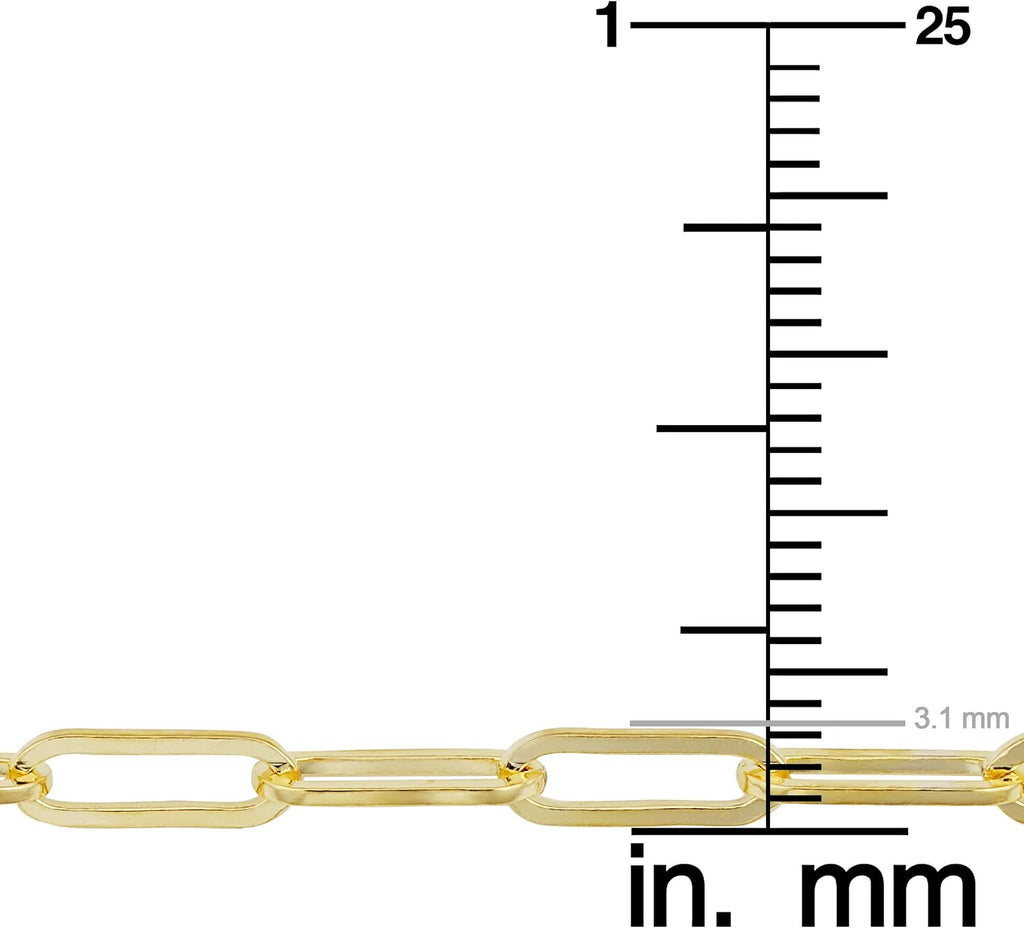 Kooljewelry Womens Minimalist Chain - 14k Gold Filled Paperclip Necklace, Link Jewelry