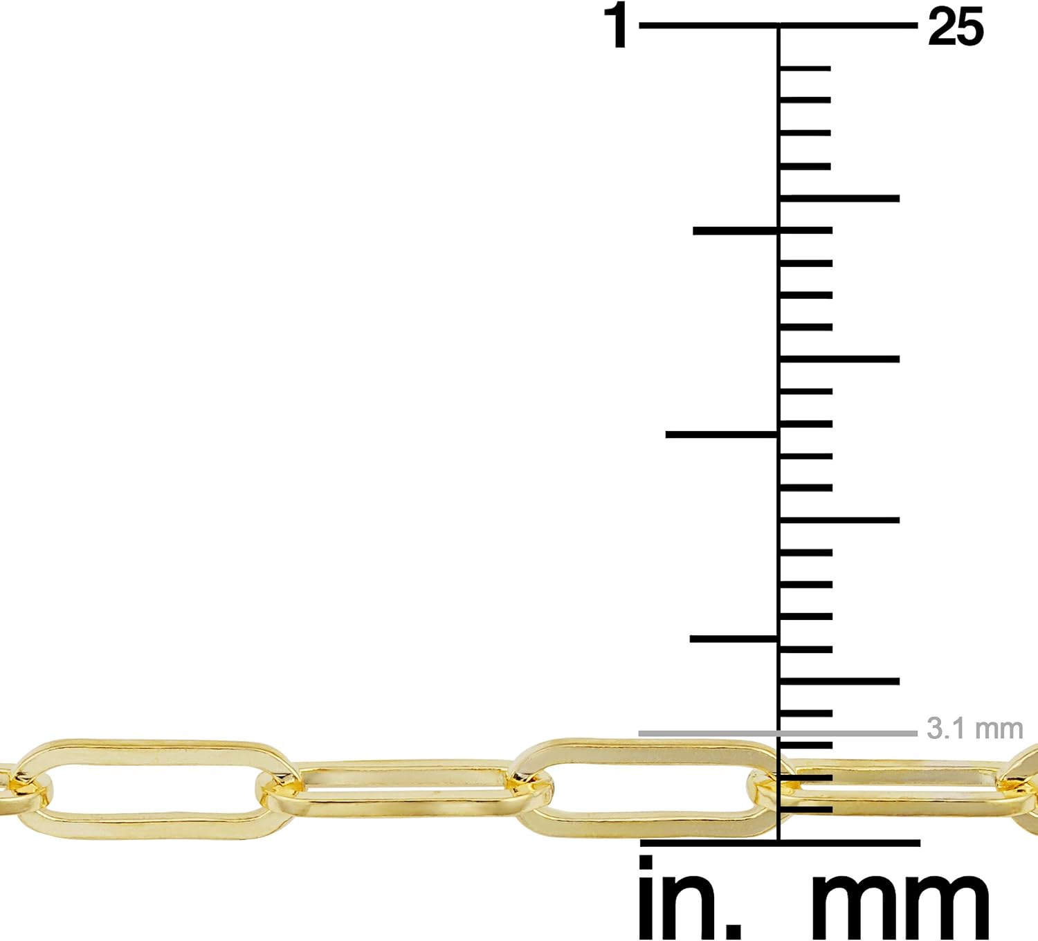 Kooljewelry Womens Minimalist Chain - 14k Gold Filled Paperclip Necklace, Link Jewelry