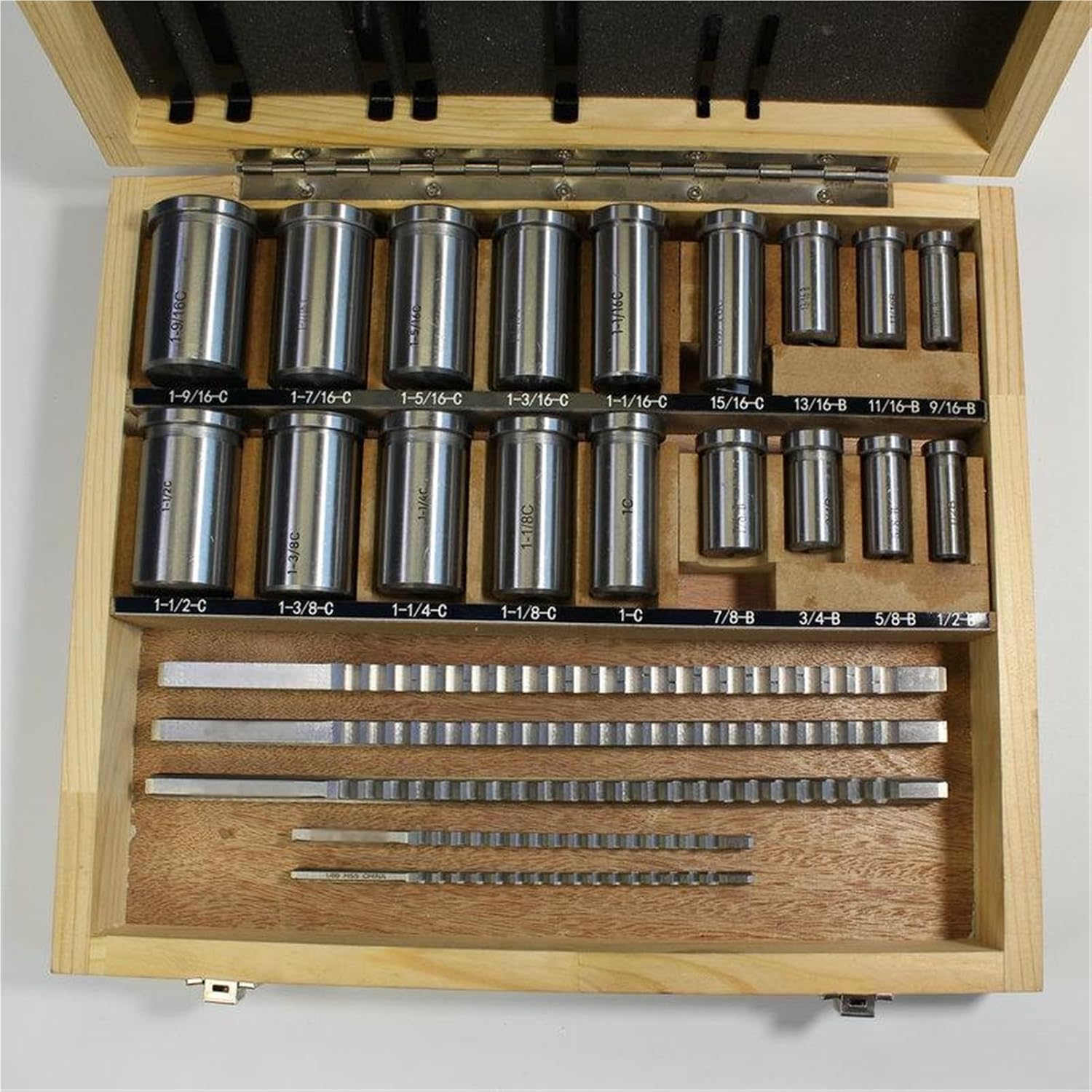 30Pcs Broach Set with 5 Broaches 18 Bushings and 7 Shims Cutting Tool HSS Tools Industrial Tools