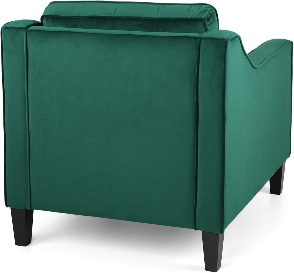 Christopher Knight Home Rachel Contemporary Velvet Club Chair, Green, Dark Brown
