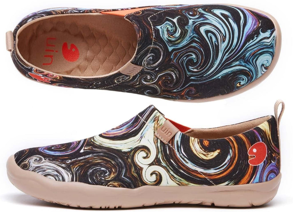 UIN Women's Casual Loafers Travel Painted Walking Slip On Lightweight Comfortable Canvas Fashion Sneakers