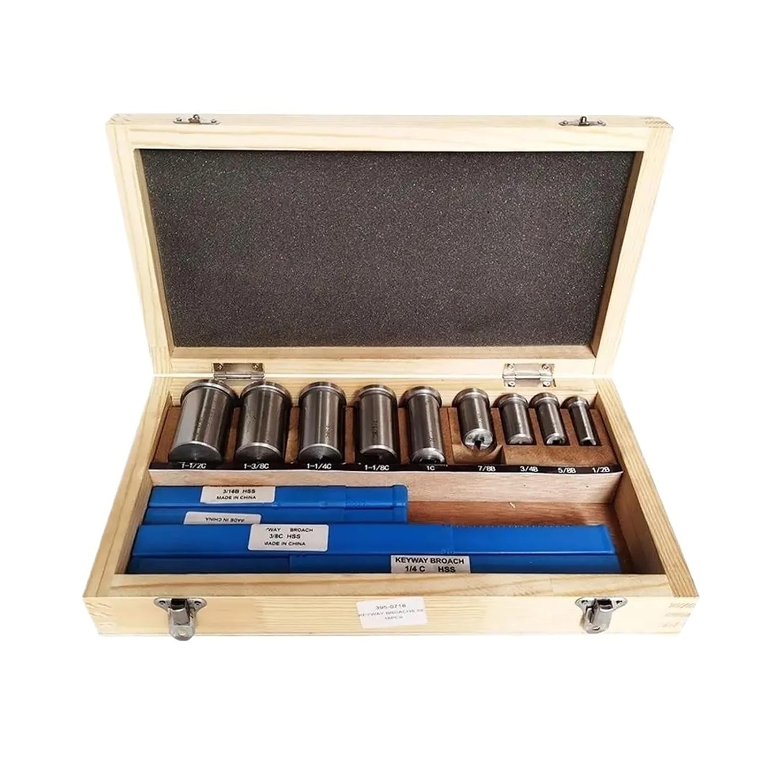 18pcs CNC Keyway Broaches Set, Bushing Shim 1/2-1-1/2 Broaching Tool Inch Sized High Speed Steel Cutting